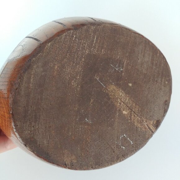 MCM Hand Carved Solid Wood Swan Trinket Bowl Natural Grain Succulent Planter Pot - Picture 7 of 9